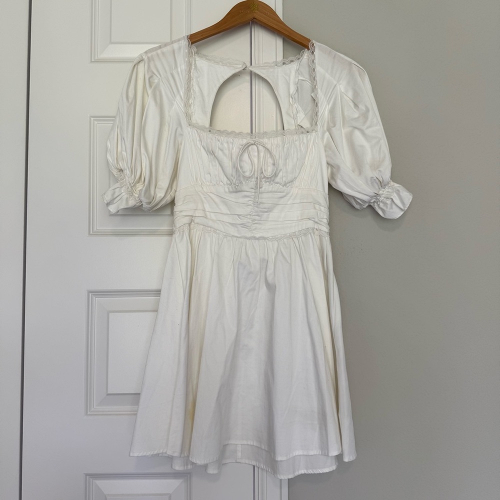 For Love And Lemons White Puff Sleeve Sundress